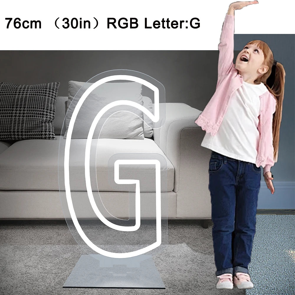 76cm Large Light up Letter Sign 26 Alphabet Stand up Lighting for Wedding Birthday Party Home Bar Decor