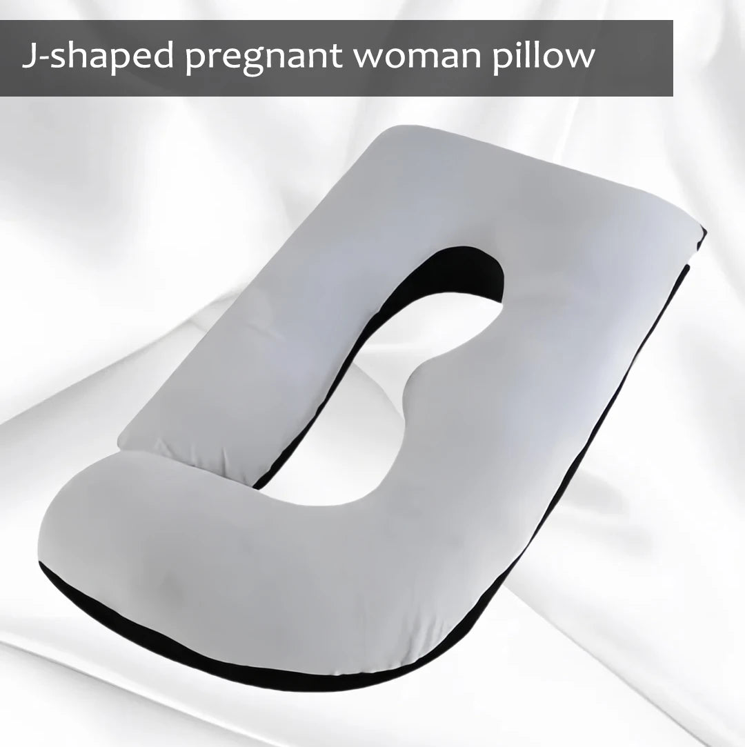 A Multi-Functional Crystal Velvet Pregnancy Pillow with Multiple Colors Available, Waist Protection Side Sleeping Pillow, Removable and Washable J-Shaped Belly Support Pregnancy Pillow, Holiday Gift