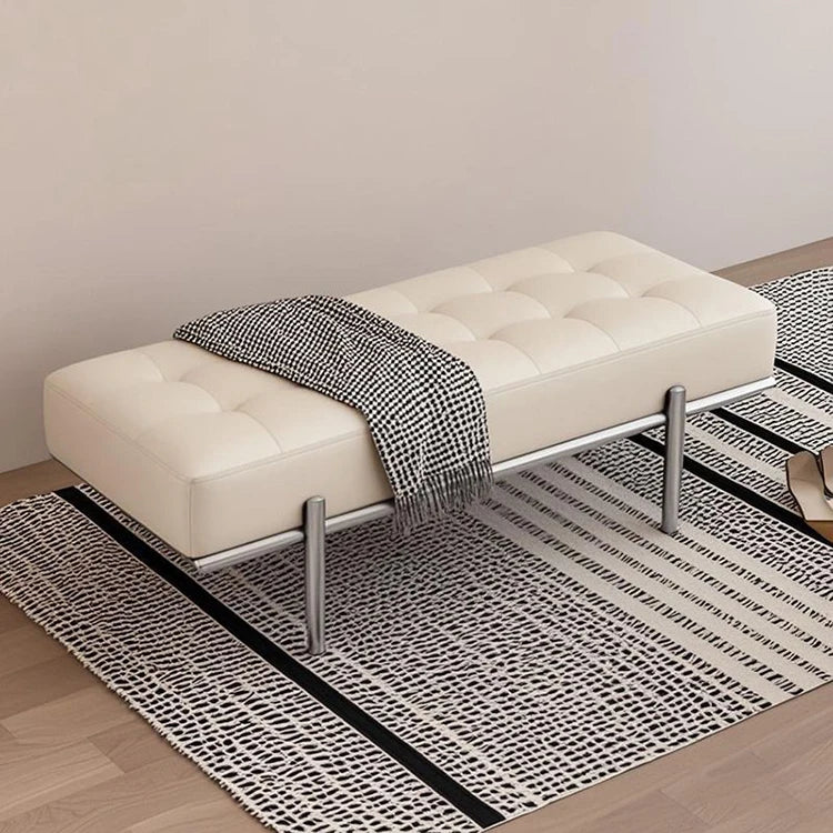 Luxury Leather Ottoman Bench – Hallway Shoe Changing & Lounge Seating