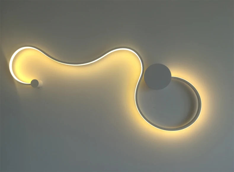 Black Modern Led Wall Sconce Lamp For Bedroom Living Room Hallway Stairs Home Minimalist Long Led Wall Light With Remote Control