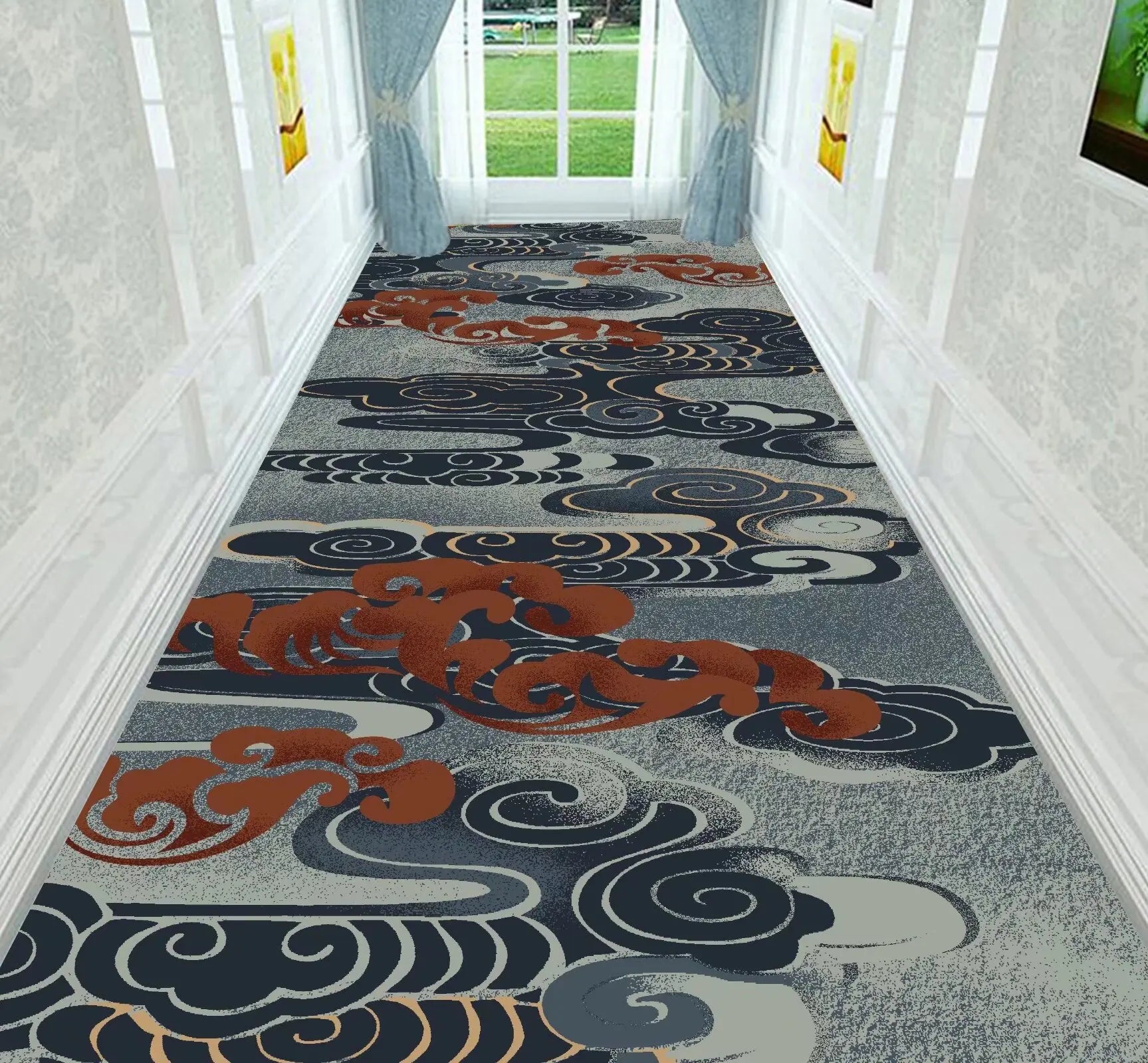 Nordic Modern Villa Long Corridor Carpet Runner Hall Passageway Home Large Rugs Stairway Comfortable Durable Washable Floor Mat