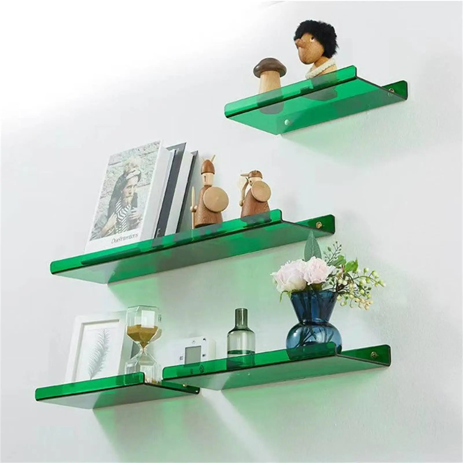 Color Acrylic Wall Mounted Storage Rack Modern Bathroom Living Room Shelves Free Punching Wall Shelf Home Decorative Shelves