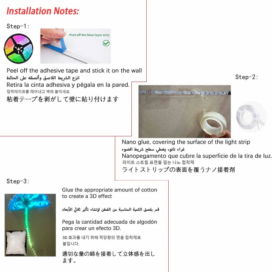 32ft LED 3D Lightning Cloud Light Bluetooth Voice Control Remote USB Plug Dimmable Mood Decorative Night Light for Game Room