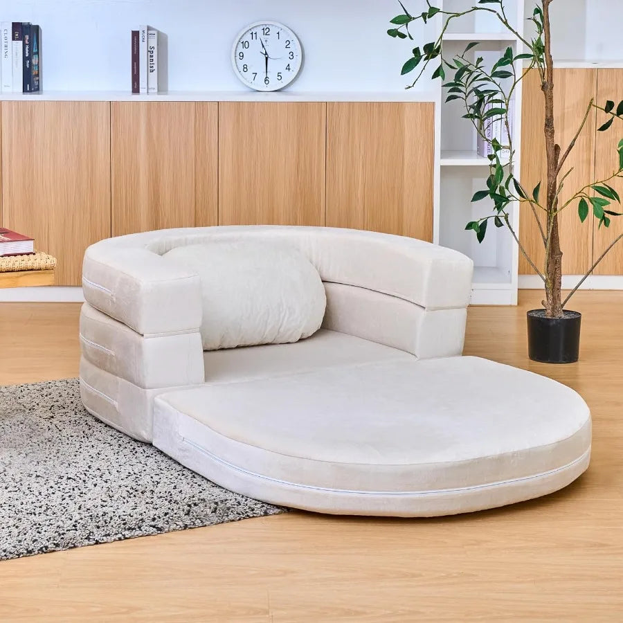 3in1 Folding Sofa Bed with Memory Foam Pillow and Bean Bag Chair Design Spacious Convertible Couch for Adults Ideal for Playtim