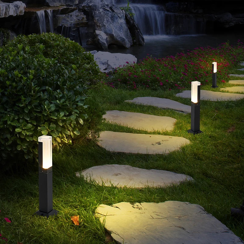 Aluminum Modern minimalist square garden villa park landscape lights, LED lawn lights, outdoor waterproof courtyard lights