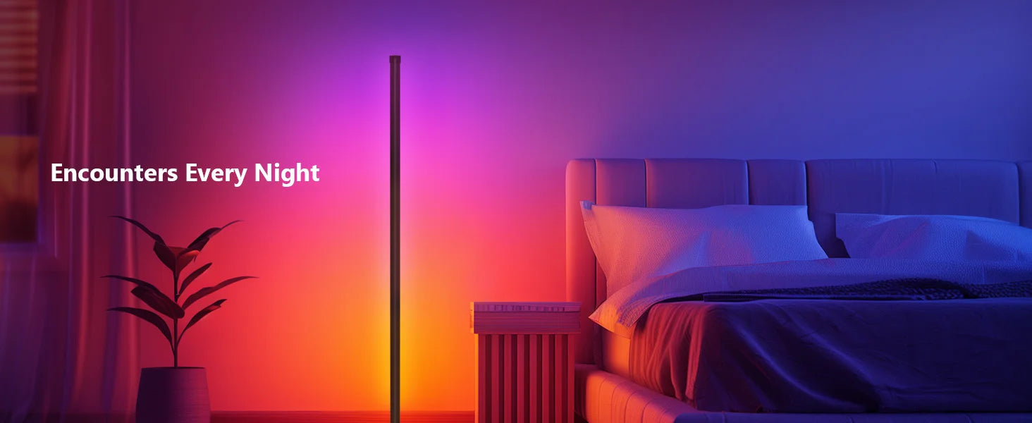 Smart LED Floor Lamp RGB Remote & APP Control Music Sync Corner Lighting Timer Mood Standing Lamp for Living Room Gaming
