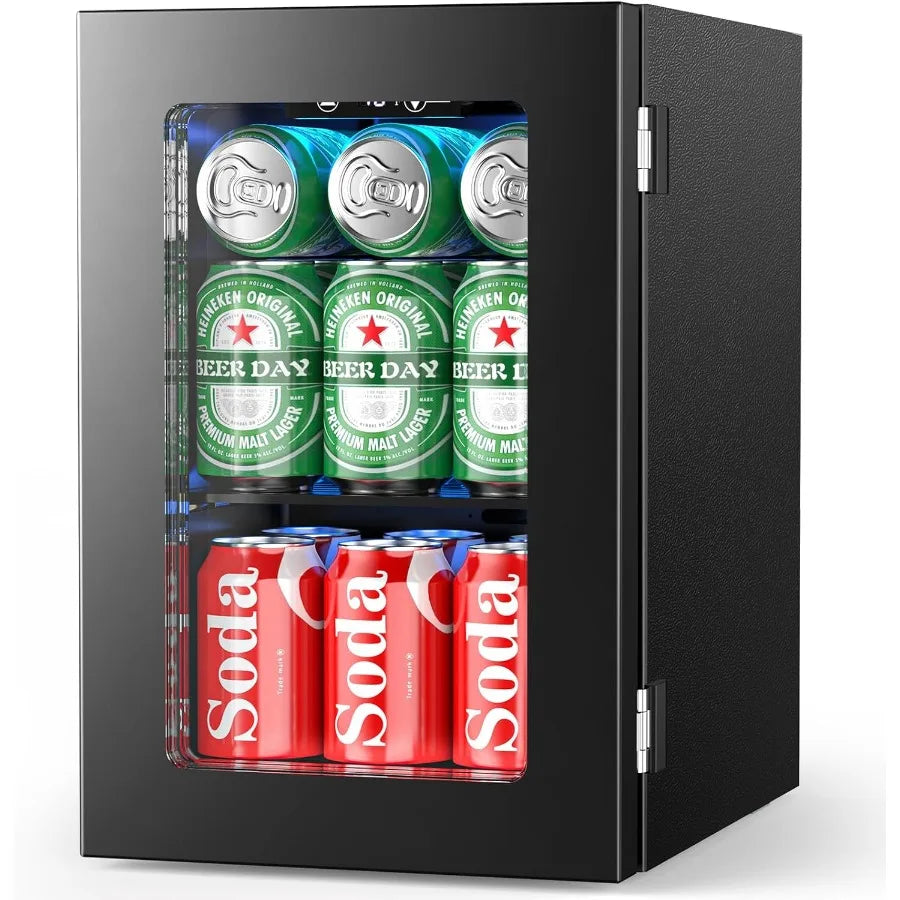 24 Cans Beverage Refrigerator Cooler Mini Fridge Countertop Drink Cooler for Soda Canned Beer Adjustable Digital Temperature Co