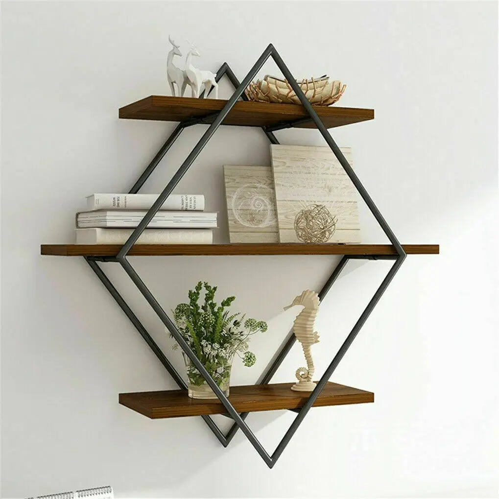 Wall Mounted Rustic Floating Shelves Decorative Wooden Kitchen Wall Display Shelf