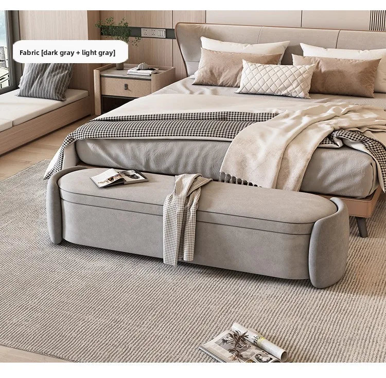 Modern Faux Leather Storage Ottoman Bench – Upholstered End-of-Bed Seat