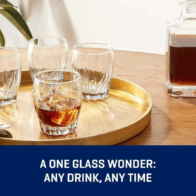 12 Piece Clear Glassware Set Durable Highball Rocks Glasses Dishwasher Safe Ideal Home Parties Gift