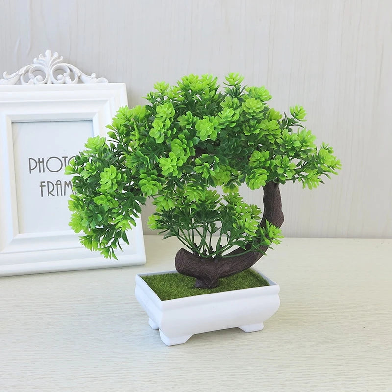Artificial Potted Flowers Plants Bonsai Fake Plant Flower Potted Ornaments for Garden Small Simulated Tree Home Decor Supplies