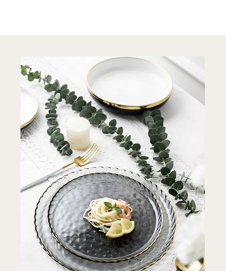 Lead-Free Glass Dessert Plate – Phnom Penh Style Western Tableware