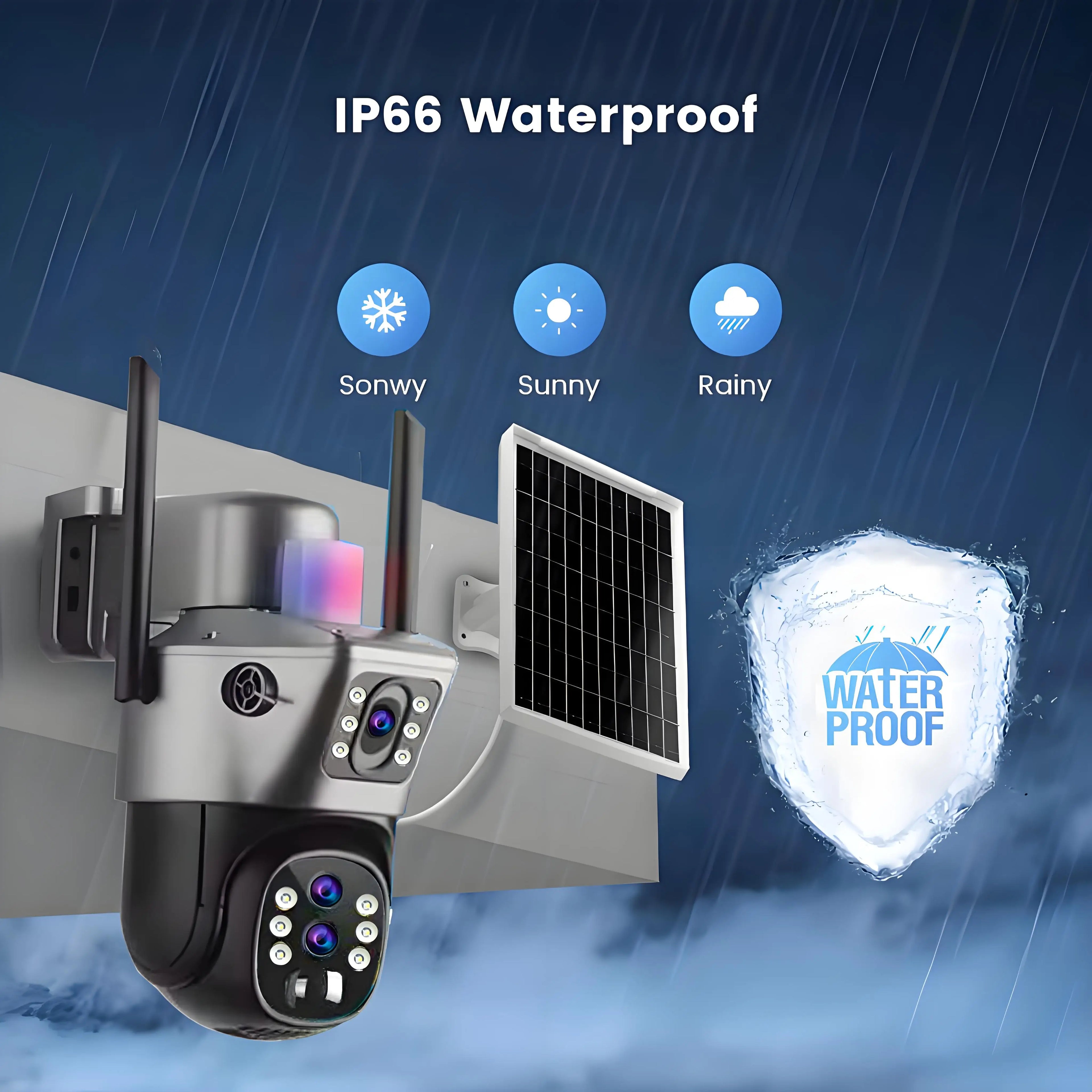 4G SIM Solar Security Camera – 12MP 6K Triple Lens PTZ (10× Zoom)