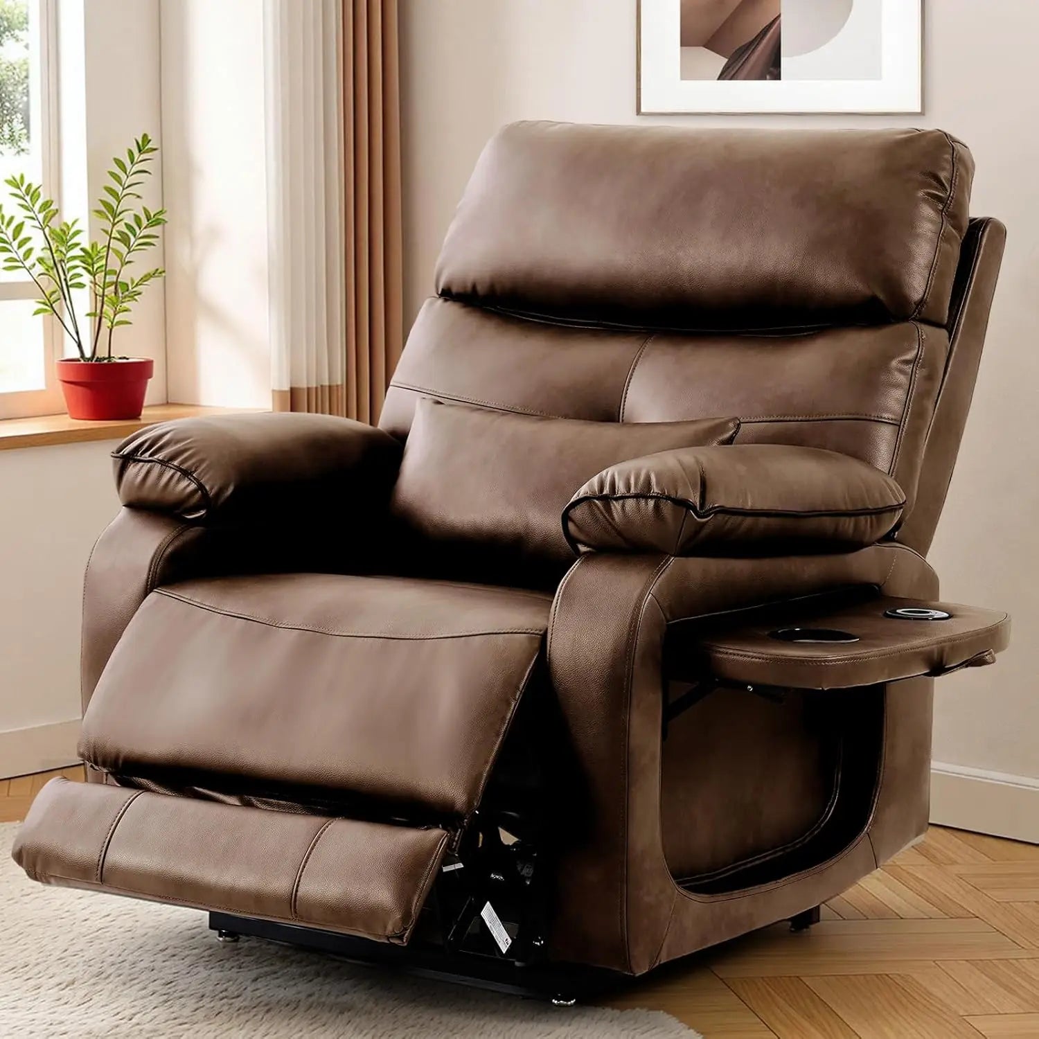Dual Motor Power Lift Recliner Chair for Elderly Adult with Heat Massage Cup Holder - Infinite Position Lay Flat Capability