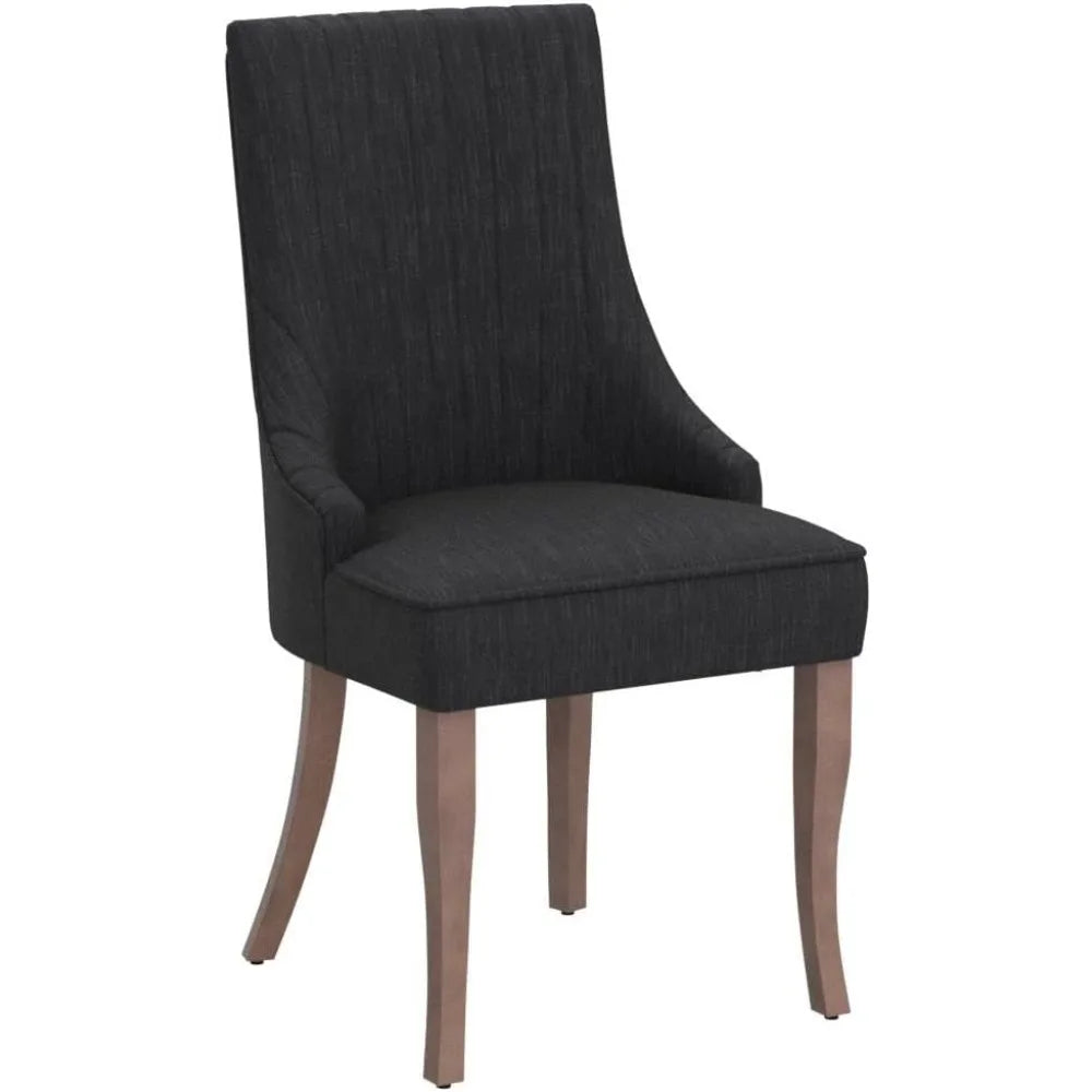 Channel-Tufted Accent Chairs – Set of 2 Upholstered Fabric Armchairs