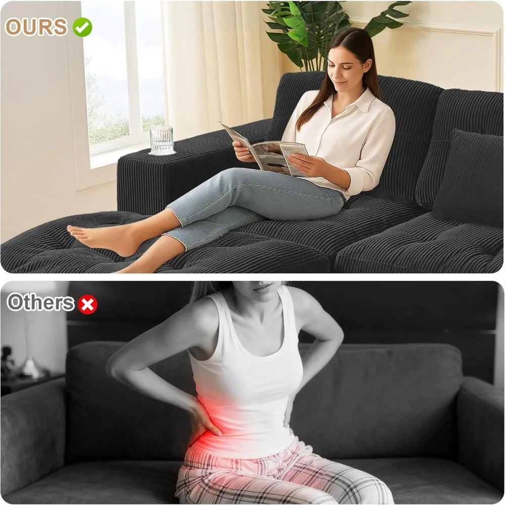 105 Inch Cloud Sectional Couch Modern Modular Sectional Sofa with Deep Seat - L Shaped Comfy 3 Seater Sectional Couches