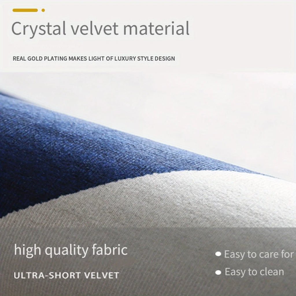 Simple semicircular crystal velvet door mat home non-slip foot mat porch mat bathroom mat