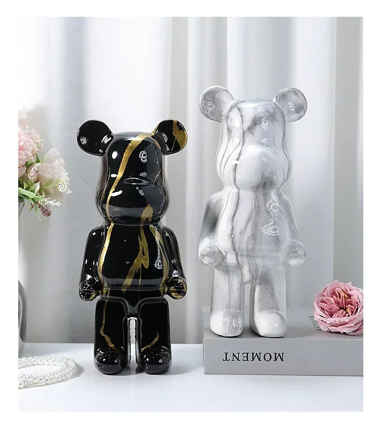 Aesthetic Bear Figure Resin Nordic Bear Statue Figurine Sculpture Luxury Livingroom Decoration Home Ornament Desk Accessories