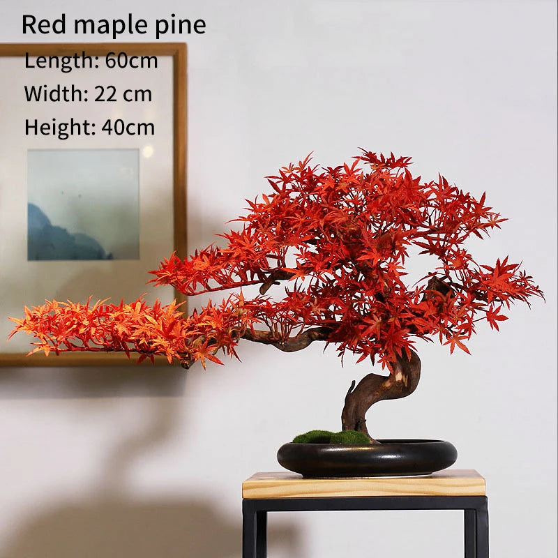 Simulation Welcome Pine Landscaping Decorations, Green Plant Bonsai Ornaments, Home, Living Room, Hotel, Porch Decoration
