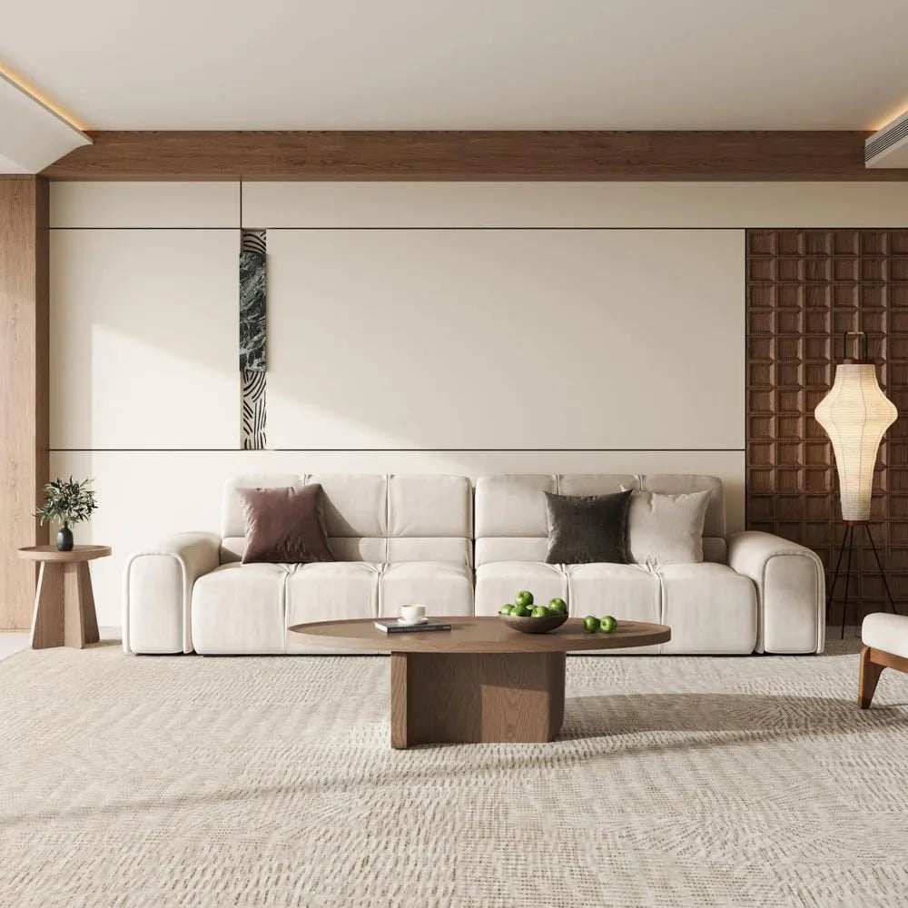 Round Wood Coffee Table – Mid-Century Modern Small Nesting Side Tables