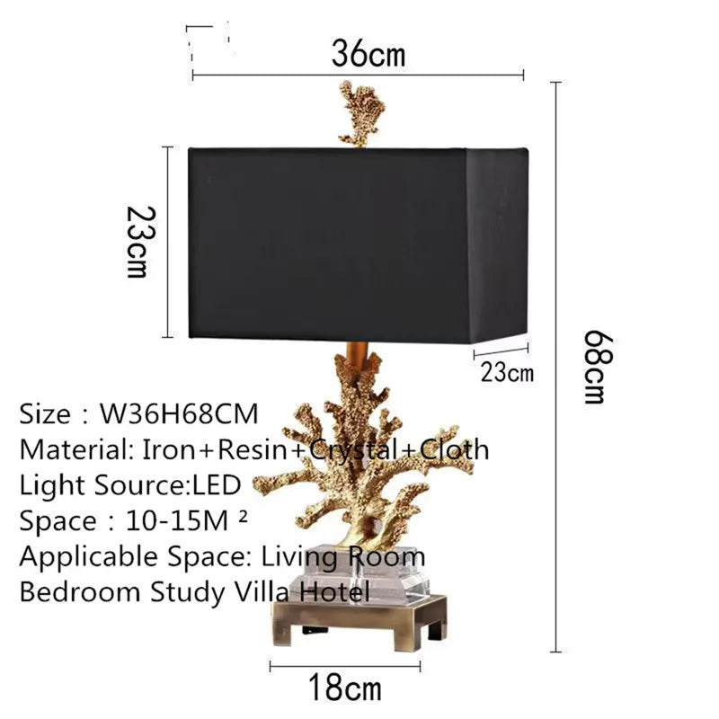 Contemporary Luxury Table Lamp LED American Creativity Living Room Bedroom Study Villa Hotel Bedside Household Desk Light