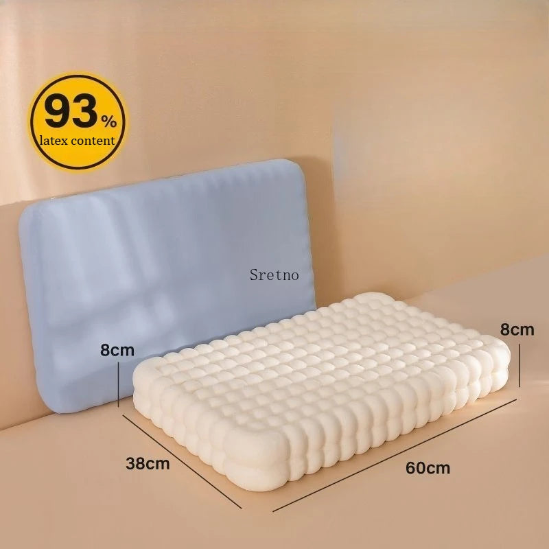 SRETNO Natural Latex Neck Pillow 2026 New Bubble Pillow for Home Use, Cervical Protection Sleep Aid for Adult Rubber Pillow Core