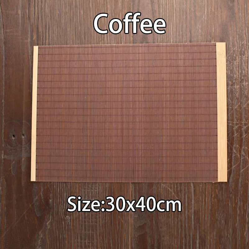 Natural Bamboo Table Runner Placemat Tea Mats Table Placemat Pad Heat Pad Japanese Style Coaster Home Cafe Restaurant Decoration