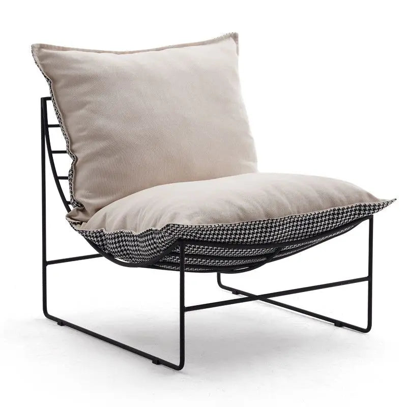 Mid-Century Modern PU Leather Accent Chair – Ergonomic Metal Frame Lounge Chair