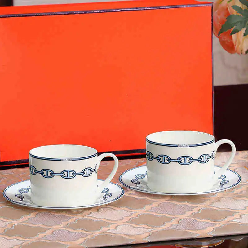 Trendy Nordic style home minimalist ceramic afternoon tea cup elegant black background white line 250ml coffee cup