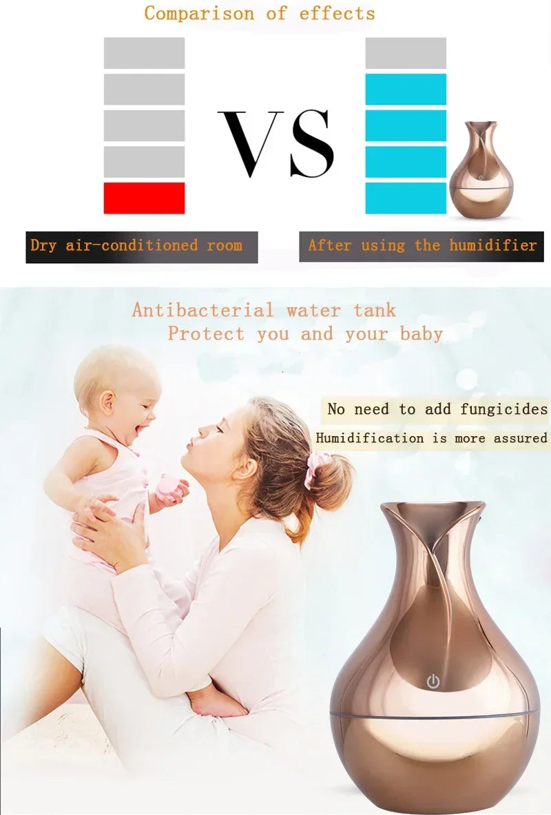 130ML Ultrasonic Air Home Humidifier Mini Mist Maker Aroma Diffuser USB Aroma Essential Oil Diffuser For home office