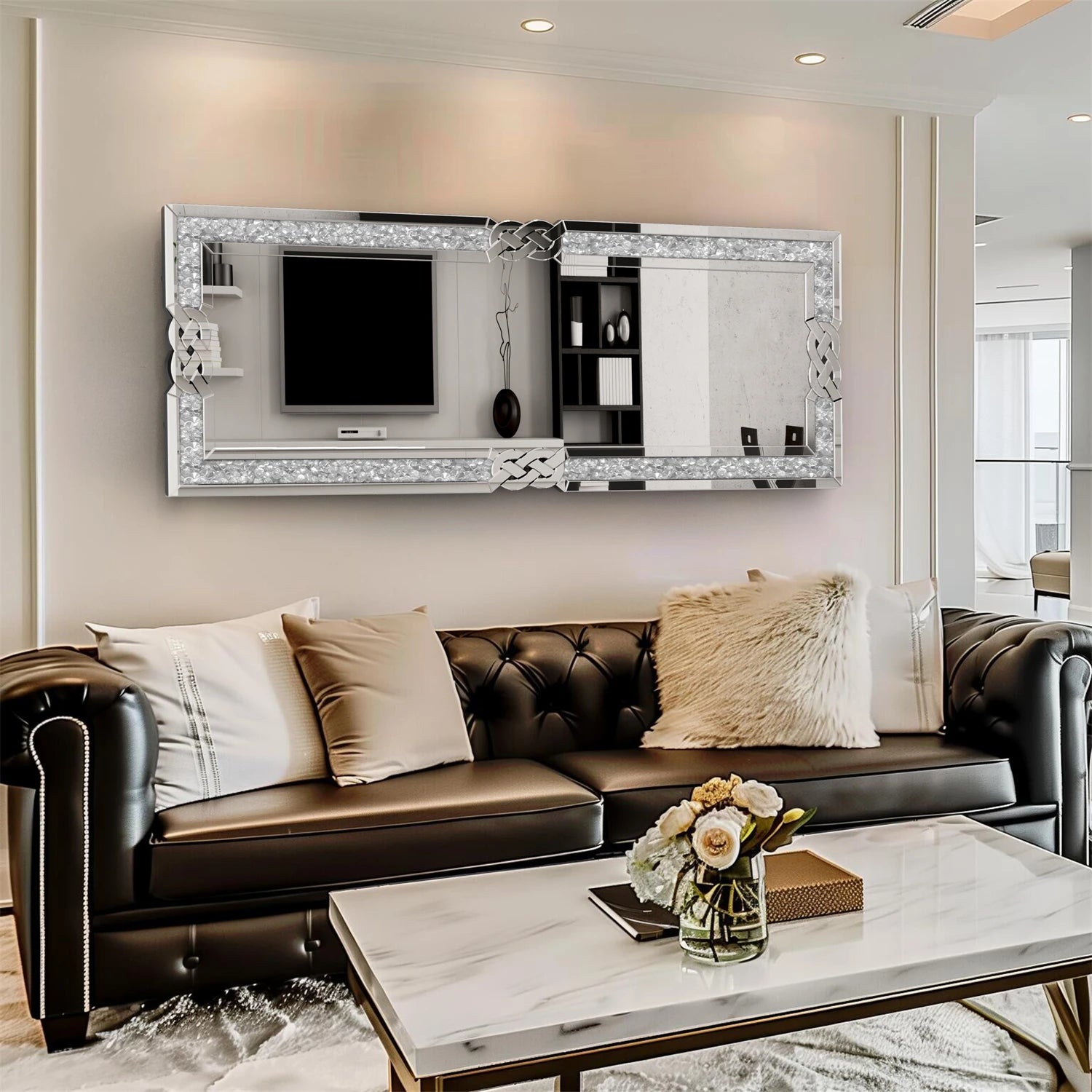 160 cm tall broken diamond full length mirror silver glass wall bedroom dressing mirror