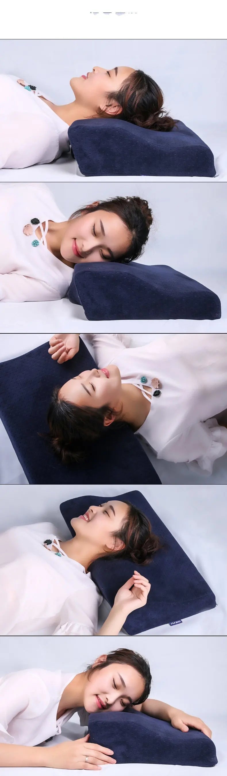 Comfortable Wave Shaped New Memory Foam Pillow Neck Supports Bed Pillow Cervical Contour for Sleep Targeted on Neck Region