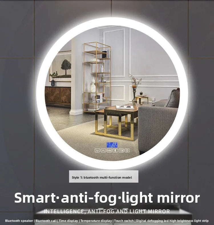 19.5 Inch Smart Round Mirror Bathroom Mirror Anti-fog Makeup Wall Hanging Bathroom Bathroom Led Mirror with Light Vanity Mirror