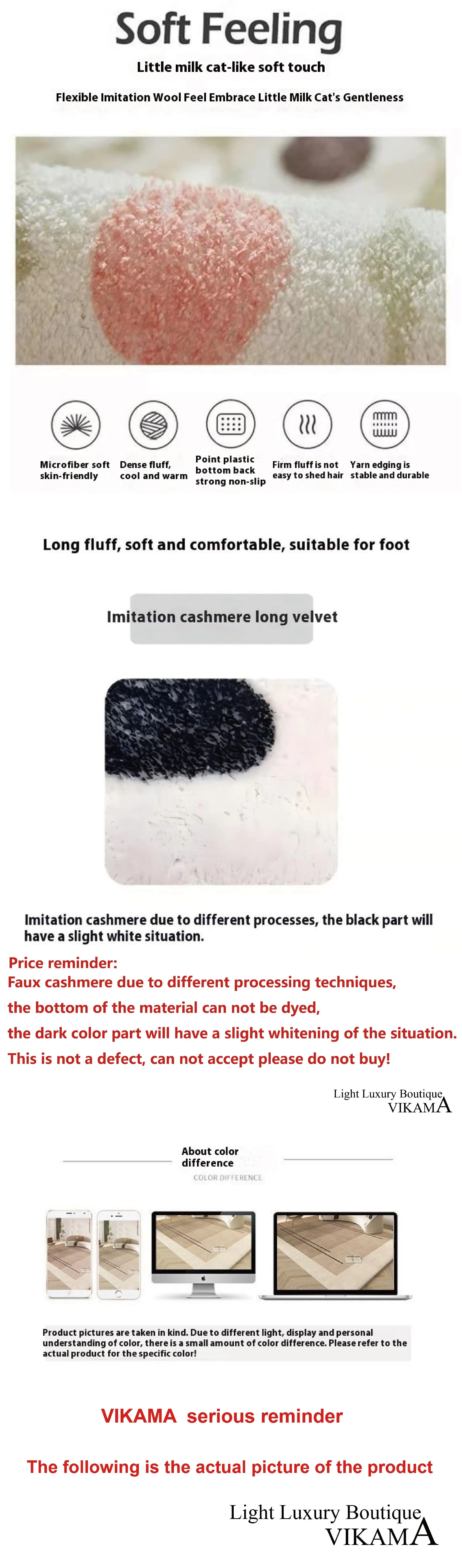 VIKAMA Cartoon Yellow Duck Imitation Cashmere Carpet, Room Decoration, Soft Bedside Rug, Non-slip Bathroom Mat, Home Decoration