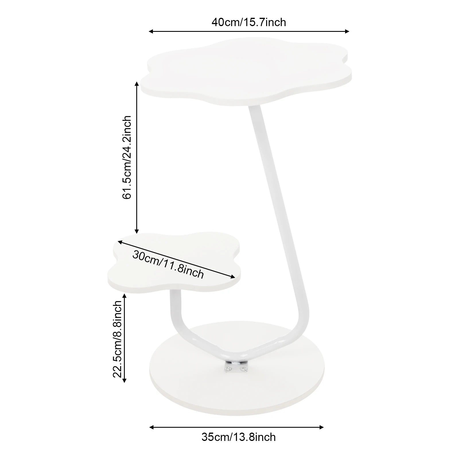 Flower-shape Coffee Table 2-tier Nordic Side Table INS Decoration Corner Table Home Ornament Cream White