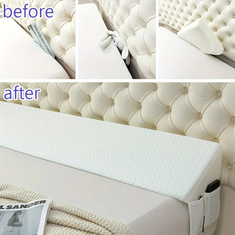 Bed Wedge Pillow - Adjustable 0-7" Gap Filler for Headboard & Mattress/Wall, Backrest, Bed Pillows for Snoring, Spinal Alignment