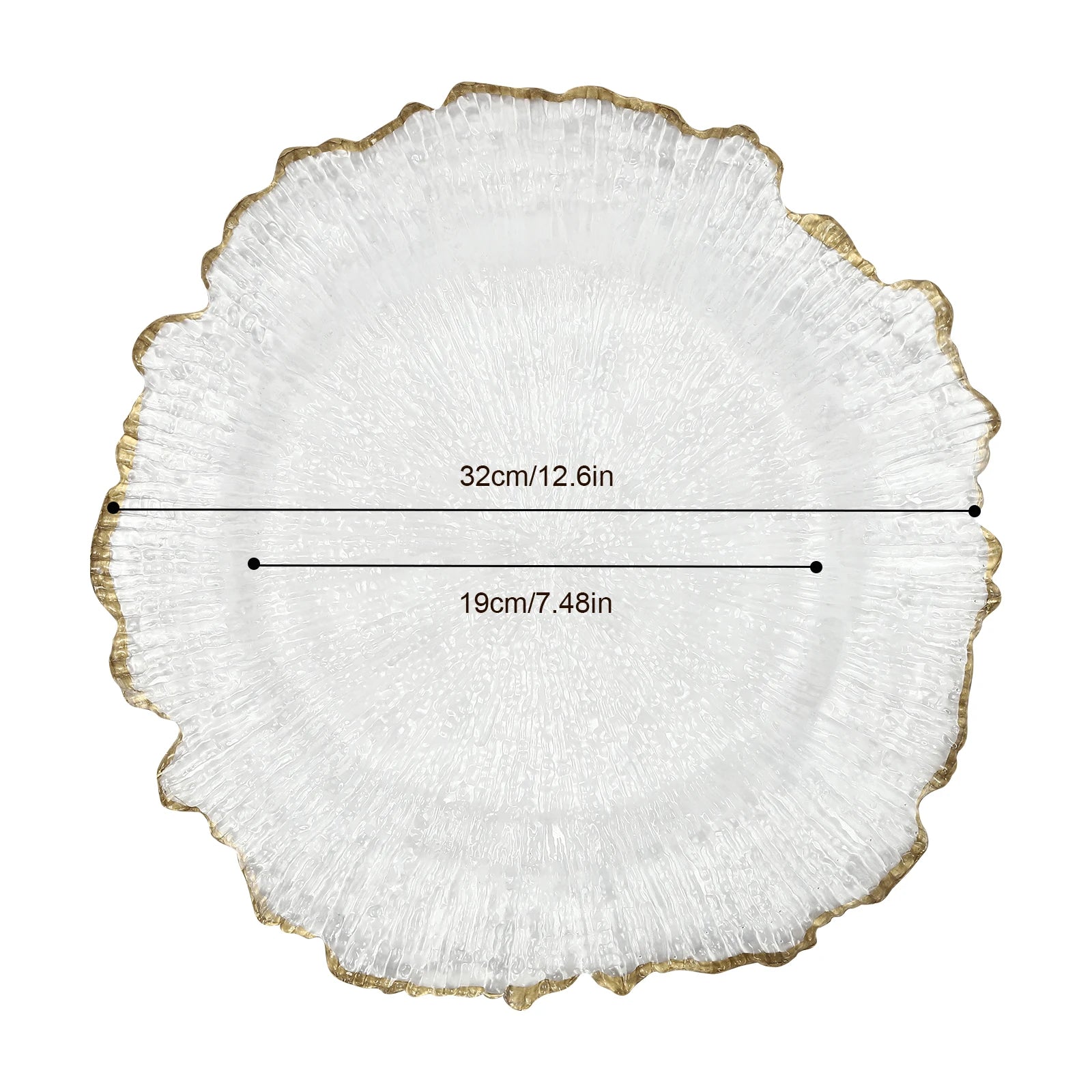 25PCS Clear Gold Flower Charger Plates – Decorative Table Dinner Plates