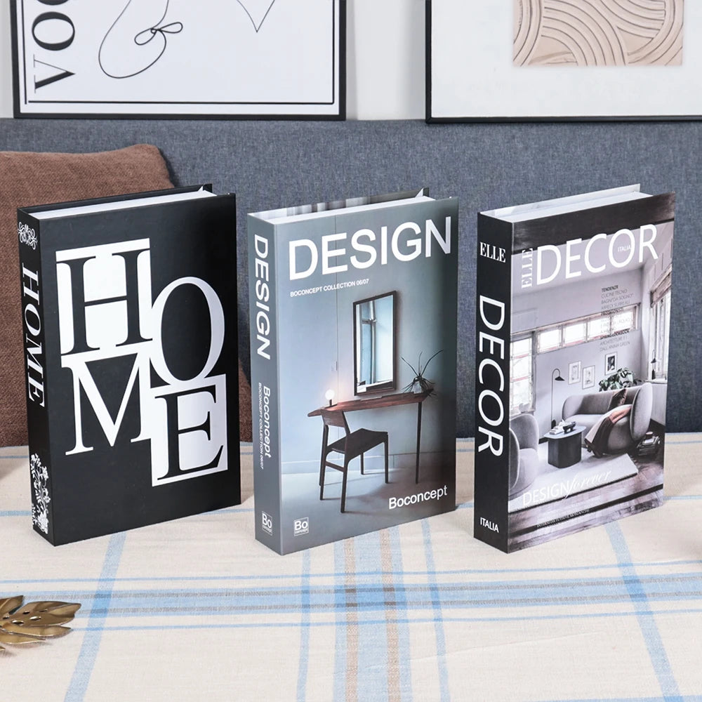 3Pcs Foldable Fashion Fake Books Living Room Decoration Designer Books Coffee Table Ornaments Club Hotel Room Villa Prop Books