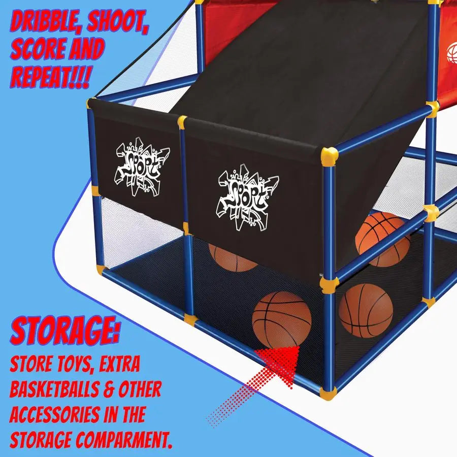 2-in-1 Dual Shot Basketball Game Set – Indoor Carnival Game for Kids