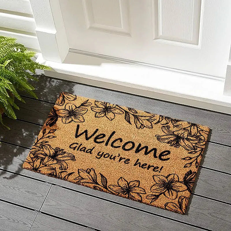 VIKAMA Anti-Moisture Coconut Palm Floor Mat, Anti-Slip Entrance Welcome Mat, Kitchen Balcony Carpet, Home Decoration