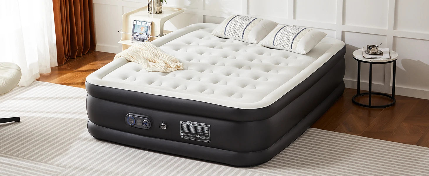 JHK Queen Twin Size Air Mattress Blow Up Double Height Non-Slip Bottom Weight Capacity 660 lbs Air Bed for Bed Home or Camping