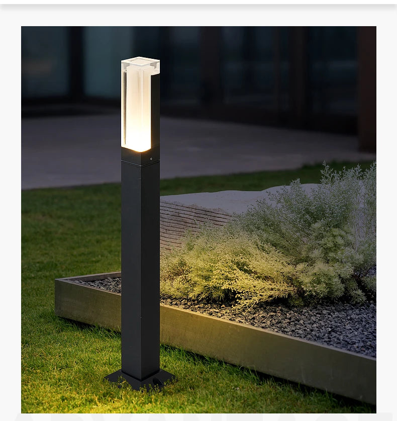 Aluminum Modern minimalist square garden villa park landscape lights, LED lawn lights, outdoor waterproof courtyard lights