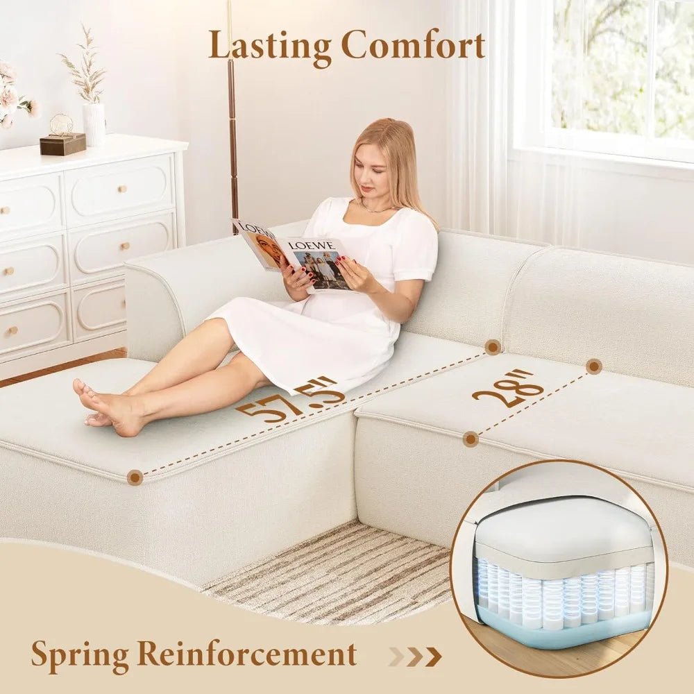 Cloud Modular Sectional Sofa – 106″ Deep Seat Chenille Couch