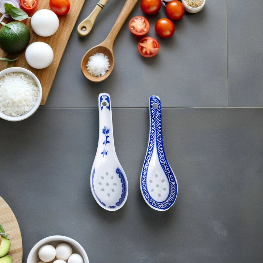 8pcs Chinese Soup Spoons Ceramic Asian Soup Spoons Porcelain Japanese Scoop For Cereal Ramen Wonton Dumpling