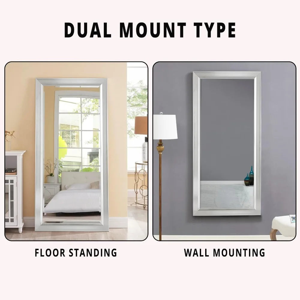 Full Length Floor Mirror 66×32, Large Standing Mirror for Bedroom, Dressing Room, or Entryway, Leaning