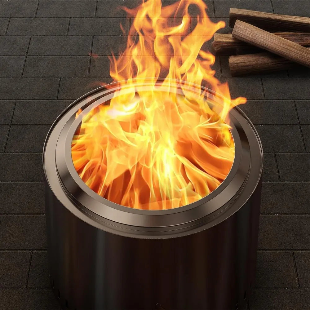 Wood Burning Outdoor Fire Pit for Camping, Bonfires, and Low Smoke Experience