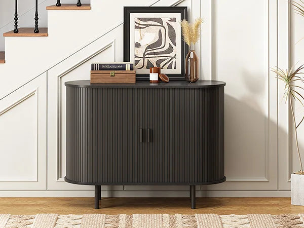 Sideboard Buffet Cabinet with Sliding Door, Storage Cabinet & Adjustable Shelf, Coffee Bar Cabinet Console Table