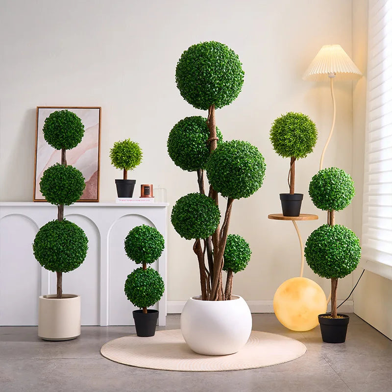 Nordic Milan spherical artificial green plants (floor-standing) | Indoor and outdoor wedding & shopping mall window decoration