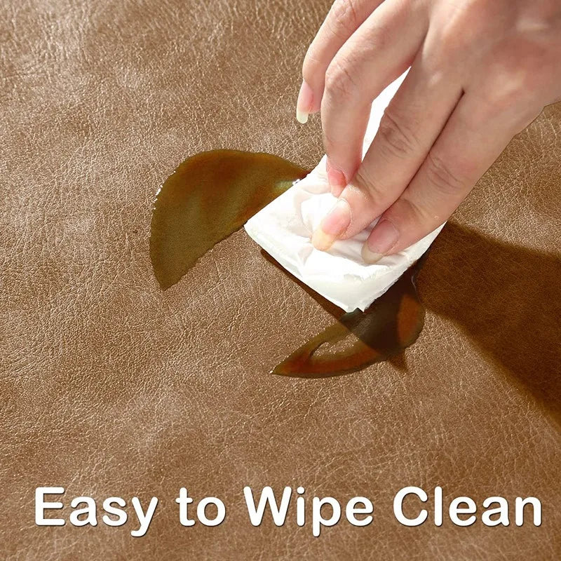 Irregular Shape PU Leather Placemats Set Oil-Proof Waterproof Dual-Sided Place Mats for Kitchen Bistro Tables Bars Coffee Shops