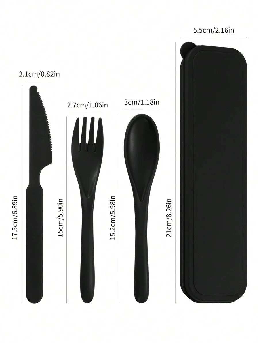 1pcs Plastic knife, fork and spoon cutlery set, reusable, portable cutlery, suitable for school, outdoor, camping, office